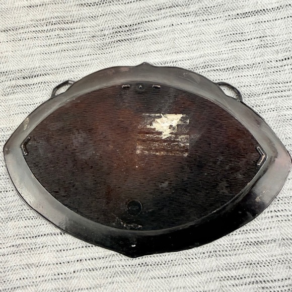 Vintage 60s Enameled Metal Alaska Souvenir Tray Trinket Dish Handpainted 7.5x5.5 - Picture 7 of 7